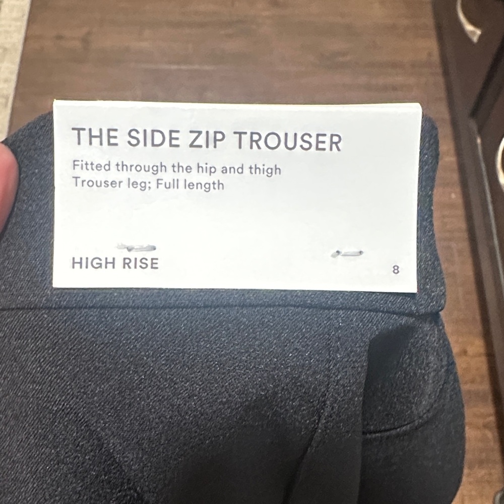 Zara High Rise Side Zip Trousers - Black